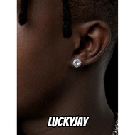 pearl earring earring for women earring LUCKJAY Men's Sterling Silver European American Diamond Earr