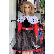HM0975 CRUELLA Movie Character Cosplay Dress 101 Dalmatian Dog for Girls Halloween