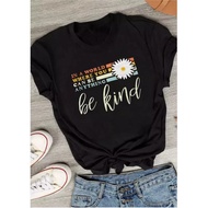 Korean Women's 'Be Kind' Print T-Shirt - Ready for International Shipping