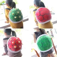 LFINDS Turtle School Bag, Super Koopa Green Bowser Plush Backpack, Cosplay Turtle Shell Plush Toys C