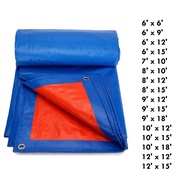 Ready Made Tarpaulin Sheet Canvas Blue and Orange - BELOW 15'