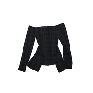 เสื้อสูทแขนยาวทรงเข้ารูปลายสก็อต 1JINN STUDIO สำหรับผู้หญิง ดีไซน์เก๋ไก๋ สไตล์สตรีท เสื้อคลุมกันหนาว