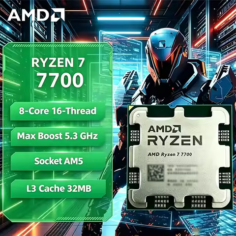 AMD Ryzen 7 7700 R7 7700 CPU 8-Core 16-Thread 5.3GHz Unlocked Desktop Processor Socket AM5 Gaming CP
