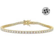 Mimi & max5 1/10 CT DEW Gold Plated Sterling Silver Moissanite Tennis Bracelet Yellow American Olymp