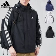 🔥Ready Stock🔥Adidas Men Jacket Waterproof Sports Jogging Jaket Lelaki Outdoor Windproof Windbreaker Jacket