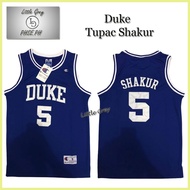 ☃ ╰ ✫ Duke 5 Tupac Shakur Iconic Basketball Jersey