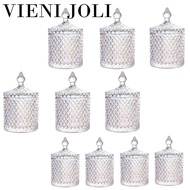 VIENI JOLI Set of 10 Premium Crystal Glass Canister set Glassware Candle Jar Balang Kuih Raya