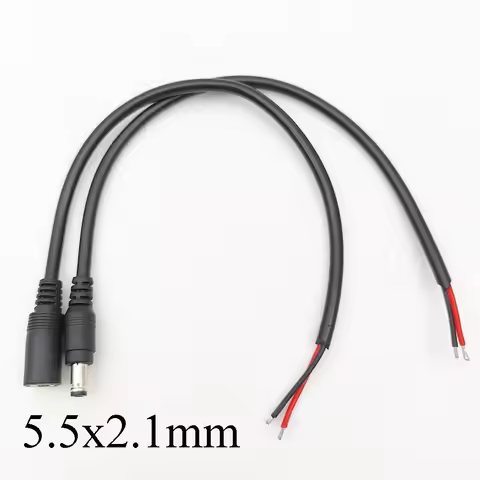 1/2/5Pcs 12V DC 5.5 x 2.1mm Male Female Power Plug Cable Adapter Connector Extension Wire 18AWG for 
