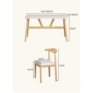 Set Round Solid Extendable Wood Sintered Dining Table Chairs Nordic Stone