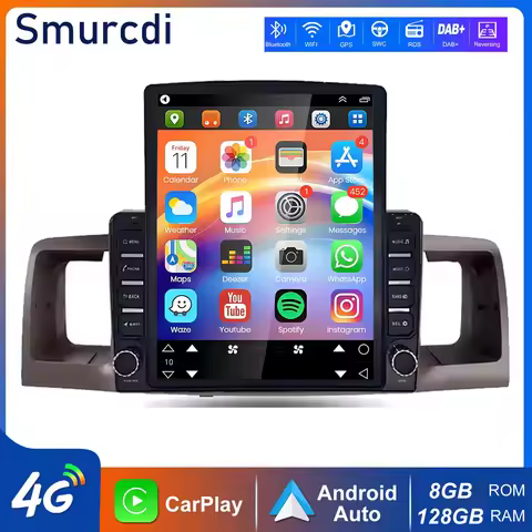 9.7" Android 16 CarPlay Auto For Toyota Corolla E130 E120 2000 - 2004 Multimedia Player Stereo Touch