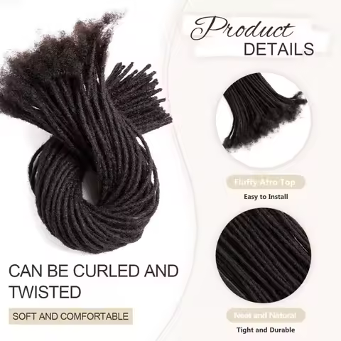 0.2cm Human Hair Dreadlock Extensions T1B/27/30/99j Loc Extensions Human Hair Permanent Loc Extensio
