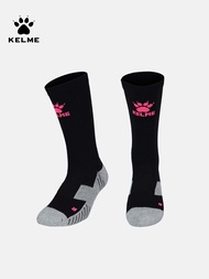 KELME ถุงเท้าฝึกซ้อมวิ่งสำหรับผู้ชายถุงเท้าฟุตบอลร้านเรือธงท่อกลางผ้าขนหนูเช็ดมือแบบหนากันลื่นด้านล่าง