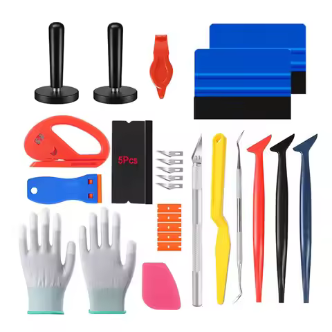 20Pcs/18Pcs Car Vinyl Wrap Tools Window Tint Installation Kit Felt Squeegee Vinyl Knife Vinyl Wrap M