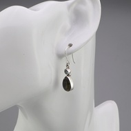Silver thai Labradorite teardrop earrings silver aquamarine crystal ต่างหูหินลาบราโดไรท์ คริสตัล อคว