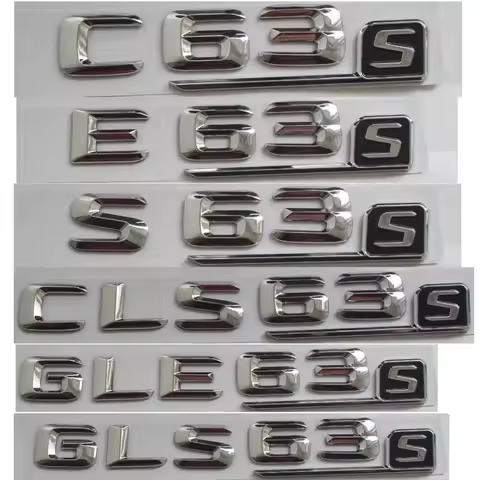 3D Chrome Letters Trunk Emblems Badges for Mercedes Benz AMG C63s E63s S63s CLS63s GLE63s GLS63s S 4