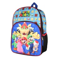 Backpack Bowser Luigi Princess Peach Yoshi 16" Kids Bag School Travel Backpack With Quilted Front De