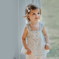 OAK FAMILY | Áo vest không tay mùa hè bằng vải lụa cotton nguyên chất Oak Family dành cho bé gái từ