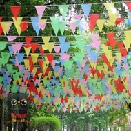 Stringed fabric flags, triangle flags, festival flags, 5 meter party flags