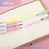 STABILO CLAIRA Stationery Long Highlighter Marker Pastel Color Permanent Double Sided Reversible Con