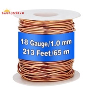 99.9% Dead Soft Copper Wire, 18 Gauge/ 1 mm Diameter, 213 Feet/ 65 M, 1 Pound Spool Pure Copper Wire