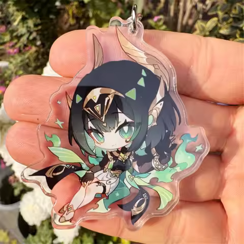 Game Genshin Impact Aino Flins Lauma Nefer Ineffa Cosplay Accessories Acrylic Key Chain Badge Keycha