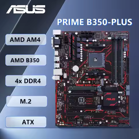 ASUS PRIME B350-PLUS AMD B350 Motherboard DDR4 64GB AM4 support Ryzen 5 5600 1700 5700 5900 1400 A6-