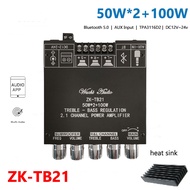 Ziqqucu [100% ต้นฉบับ] ZK-TB21ความชัน /ZK-TB21S/ZK-HT21 2.1ช่องสเตอริโอบลูทูธ5.0เครื่องขยายเสียงดิจิ