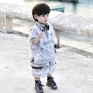 Small Medium Suit 2024 Children Cool Sunscreen Lightweight Jacket Boys' Hop Two-Piece New Style Tool