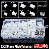 GILDAI 230Pcs Pin Connector, 2p 3p 4p 5pin Male And Female 2.54mm Pitch Terminal, 4 Value Housing Ki