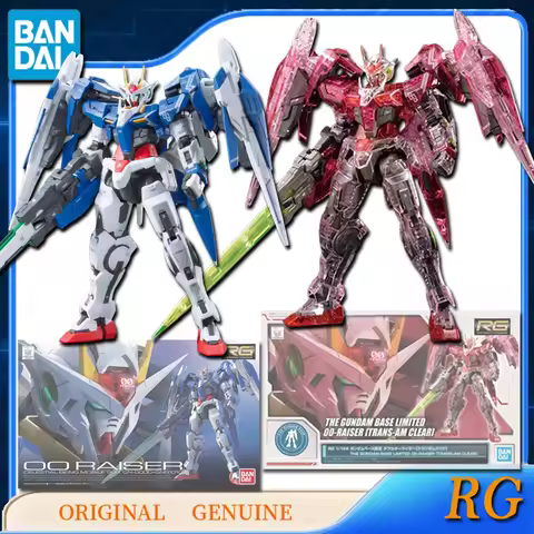 Bandai Original RG 00 RAISER/THE GUNDAM BASE LIMITED 00-RAISER [TRANS-AM CLEAR] Action Figures Toys 