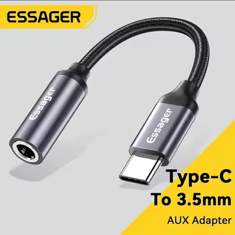 Essager USB Type C 3.5 Jack Earphone Adapter USB C to 3.5mm Headphones AUX Audio Adapter Cable For H