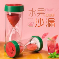Plastic Fruit Hourglass Timer Children's Shock-Resistant Time 10-30-60min Glitter Bottle Desktop Dec