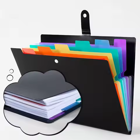 A4 Expanding Files Folder Rainbow Color Design 7 Pocket Accordion Receipt Folder Documents Organizer
