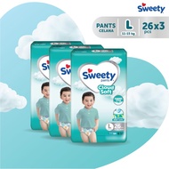 PAMPERS SWEETY SILVER PANTS CLOUD SOFT L 3 X 26S POPOK CELANA BABY