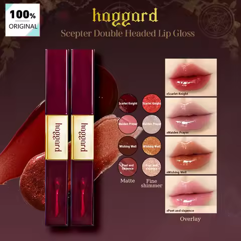 Haggard Scepter Double Headed Lip Gloss,Silky Lip Gloss Texture,Lightweight & Luxury Makeup,High Col