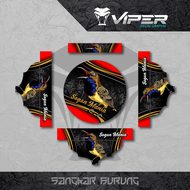 Stiker Sangkar Lovebird motif SOGON MERAH Decal Tebok Sangkar Burung BATMAN LOVEBIRD PLECI