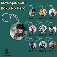 GANTUNGAN BOKU NO HERO KEYCHAIN MY HERO ACADEMY GIFT CUTE ANIME ROUND KEYCHAIN CUSTOM PRINT SEMAUMUG