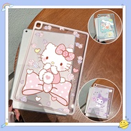 For IPad Pro 11 2-In-1 Sanrio Kuromi Hello Kitty Tempered Glass Film Clear Acrylic Protective Case for IPad 10/iPad 10.2/iPad Air 3 4 5 Cinnamoroll Shockproof Tablet Cover