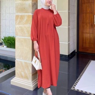 Fuka Dress Simple Plain Crinkle Gamis