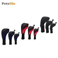 [PETSOLA] 3pcs Golf Club Headcover 460cc Hybrid Driver Wood Head Cover No. 1 3 5