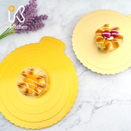 ~~ Wavy Edge Thickened Cake Mat 6 Inch/8 Inch Golden Round Square Food Liner Tray Packaging Baking U
