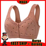 Mago *46BC* Wireless Bra Butang Depan Bra Wanita Bra Plus Size Full Cup Tanpa Wayar Besi Bra Murah C