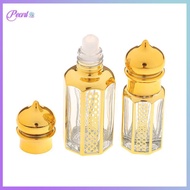 New 3/6/15ml Roll On Bottle Glass Mini  Container Portable Blending Perfume Bottle Gold Empty Roll-O