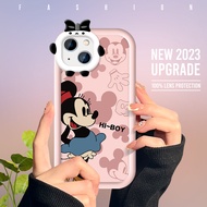 Hontinga Casing Case For iPhone 11 Pro Max 13 Pro Max 14 Pro Max Plus 12 Pro Max Case Cute Mickey Minnie Mouse Soft Silicone Full Cover Shockproof Rubber Cases Back Cover Phone Casing Softcase For Girls