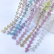 MATA 1yard 91cm Ant Eye Plastic Chain Three-Eye Diamond/ Ant Gem/ 3-Eye Plastic Crystal Rail Diamond