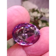 15.50 carats natural Bolivia purple red amethyst oval faceted cut.