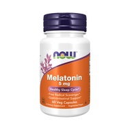 NOW Supplements, Melatonin 5 mg, Free Radical Scavenger, Healthy Sleep Cycle, 60 Veg Capsules
