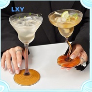 LXY Niche Curved Foot Coffee Color Goblet Margarita Glass Champagne Glass Cocktail Glass Creative Bu