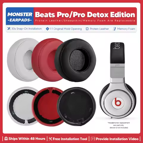 Replacement Ear Pads For Monster Beats Pro Detox Edition Wired Over Ear Headphone Accessories Headse