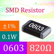 820R 0603 ±1% Thick Film Resistors SMD Chip Resistor 8200 820Ω